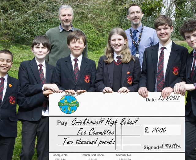 Greenhouse project at Crickhowell High School gets £2,000 boost