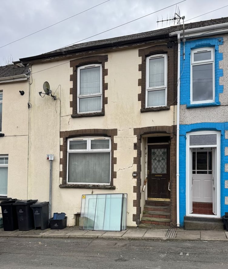 Major flaw? This mid terraced property in Ebbw Vale is being sold by Paul Fosh Auctions with a guide price of just £25,000.