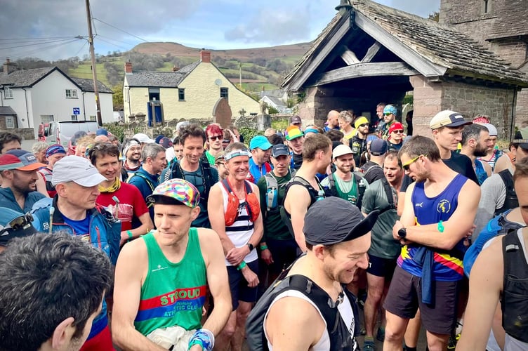 Runners get ready for the start in Llanbedr