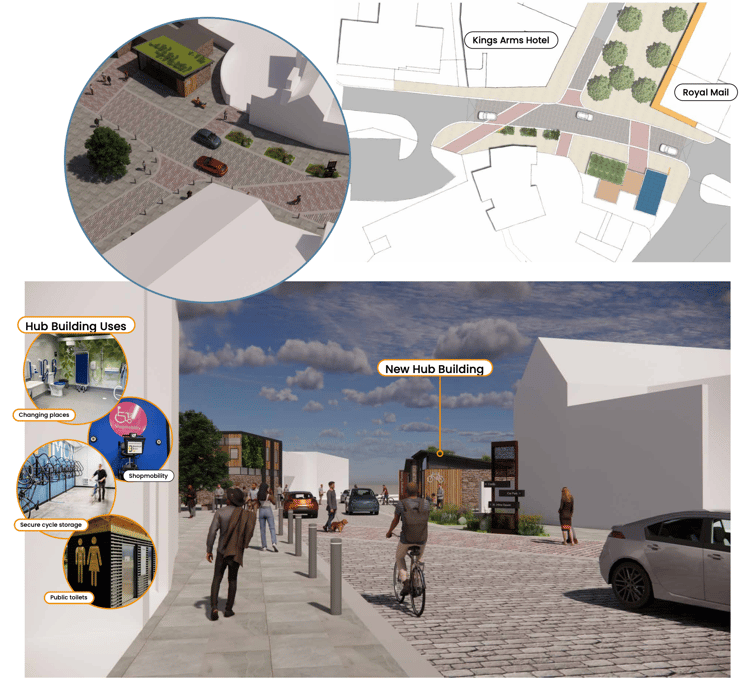 The proposals include a new hub building and traffic management on Tudor Street