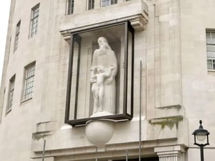 BBC reinstalls controversial artist's vandalised sculpture