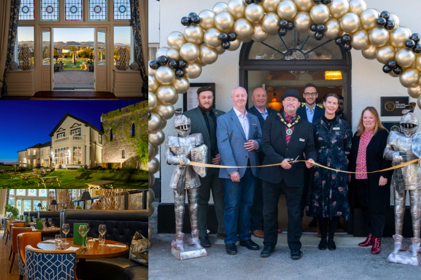 Mayor of Brecon, Cllr John Powell cuts the ribbon and officially reopens The Castle of Brecon Hotel