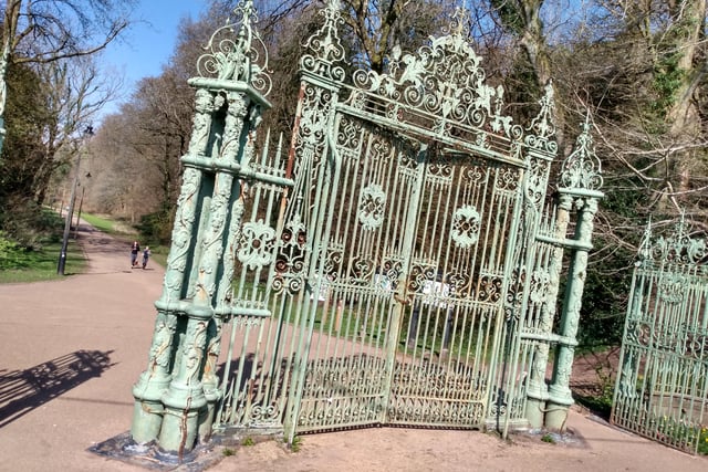 Back to black for historic park gates