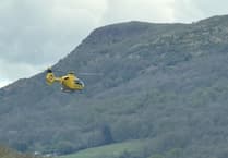 Yellow chopper on the Skirrid gets onlookers in a whirl!