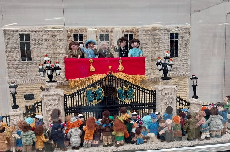 The Buckingham Palace VE Day celebration panel in the ‘Britain at War’ exhibition.