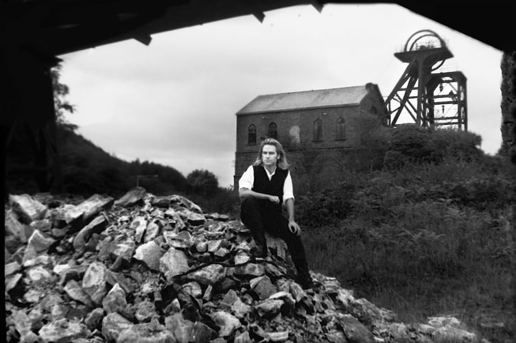 Mike Peters at a disused mine shaft in the Rhondda Valley, 