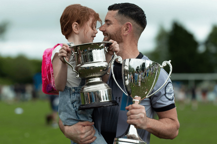 My dad's won two cups! It was all celebrations for Glascoed FC at Blaenavon Blues on Saturday.