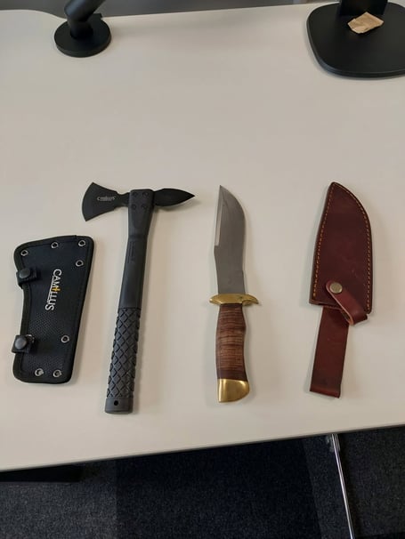 The knives and weapons handed into Chepstow police