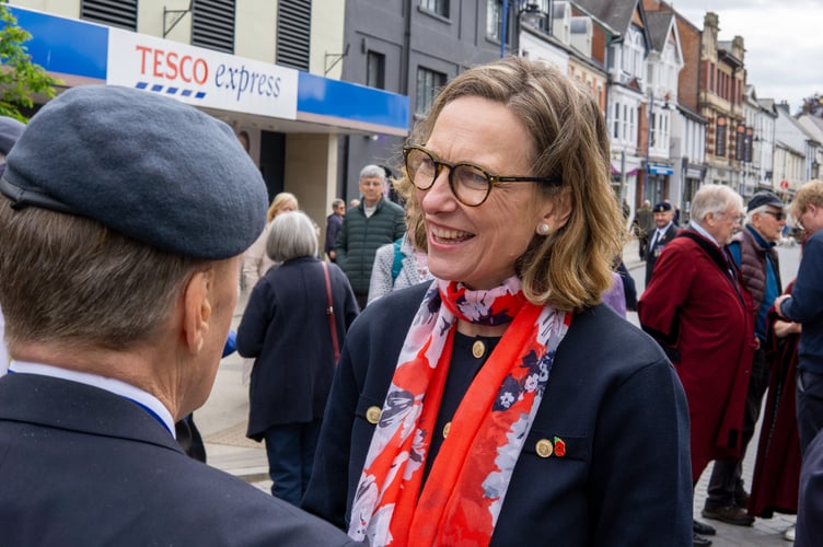 Catherine at VE day commemoration in Abergavenny 