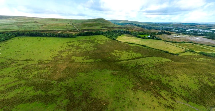 A view from above of the common land near Blaenavon going under the hammer