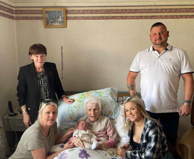 Six generations meet in Eileen's family