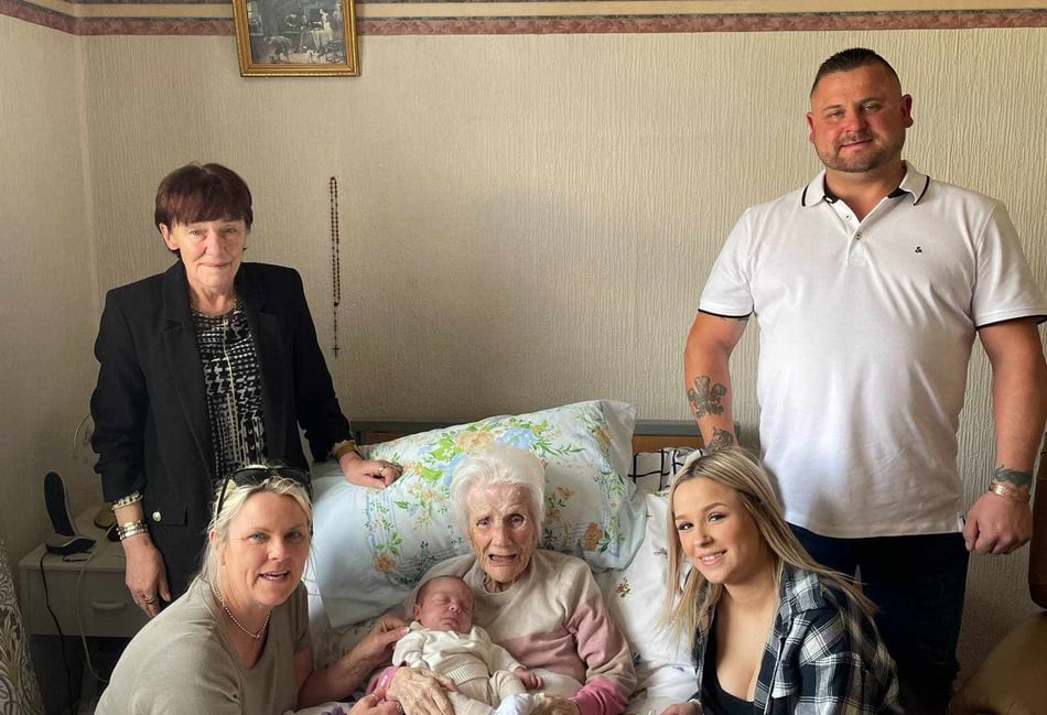 Six generations meet in Eileen's family