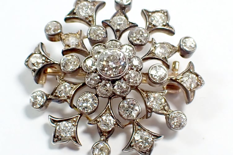 An antique diamond brooch