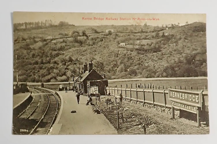 A postcard showing Kerne Bridge station
