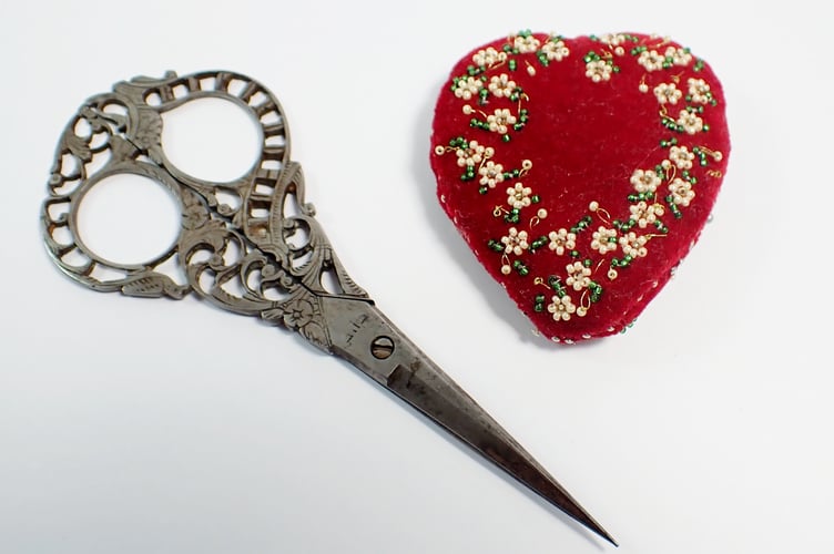Victorian Scissors & Pin Cushion