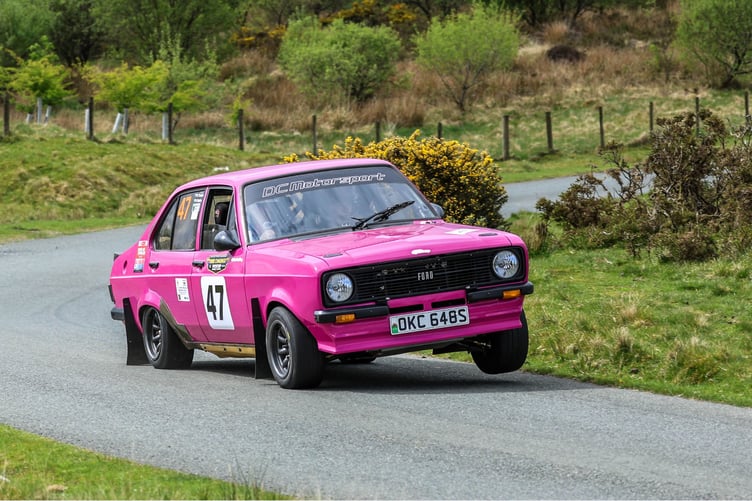 Bleddyn Thomas and Sam Wellers round a bend in the Dixies Challenge