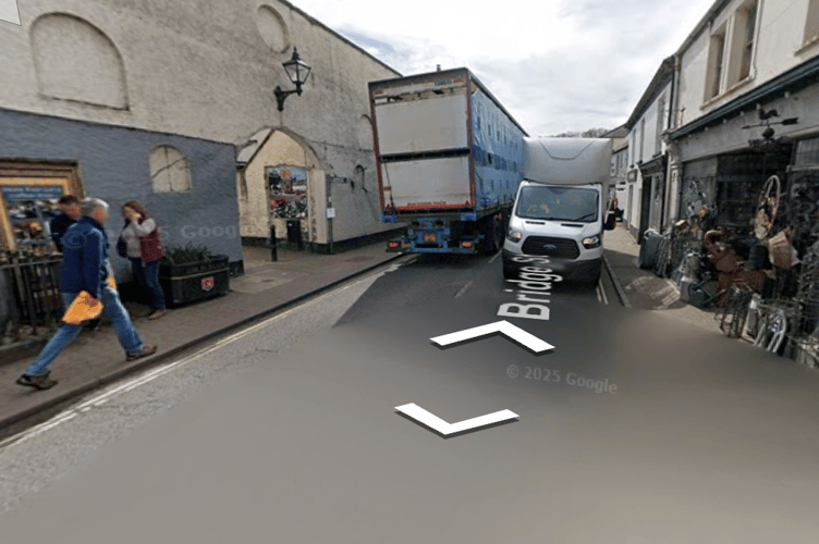 Bridge street in usk