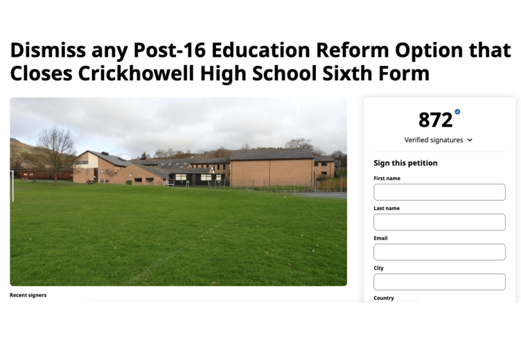The Change.org petition launched by Crickhowell Town Council