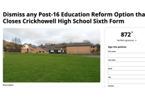 More than 870 sign petition opposing closure of Crickhowell sixth form