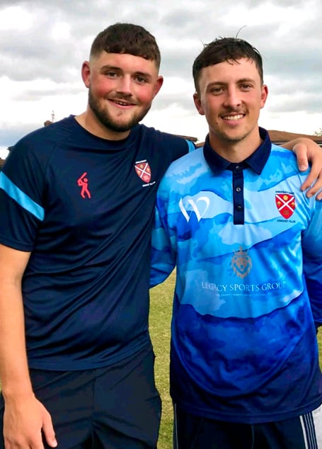 Tom Norton, left, and Morgan Bevans both scored half centuries for Abergavenny 1sts