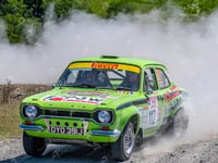
Rally crews burn rubber in scorching heat! 
