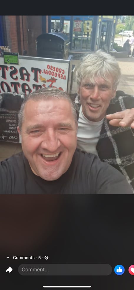 Bez from happy mondays in Abergavenny
