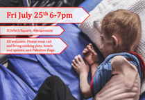 Abergavenny PSC hold emergency vigil to highlight the crisis in Gaza