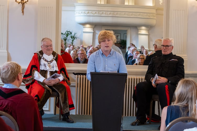 Youth speaker at Abergavenny Town Council event
