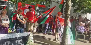 
WATCH: The PSC holds Gaza protest in Abergavenny 
