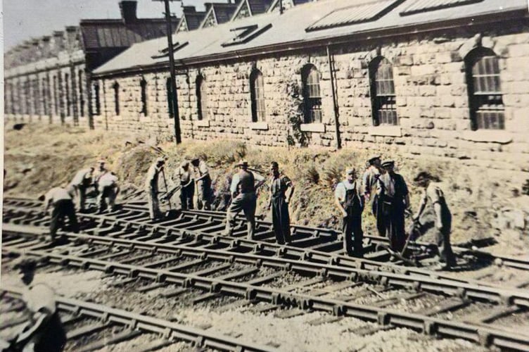 Railways workers in Abergavenny