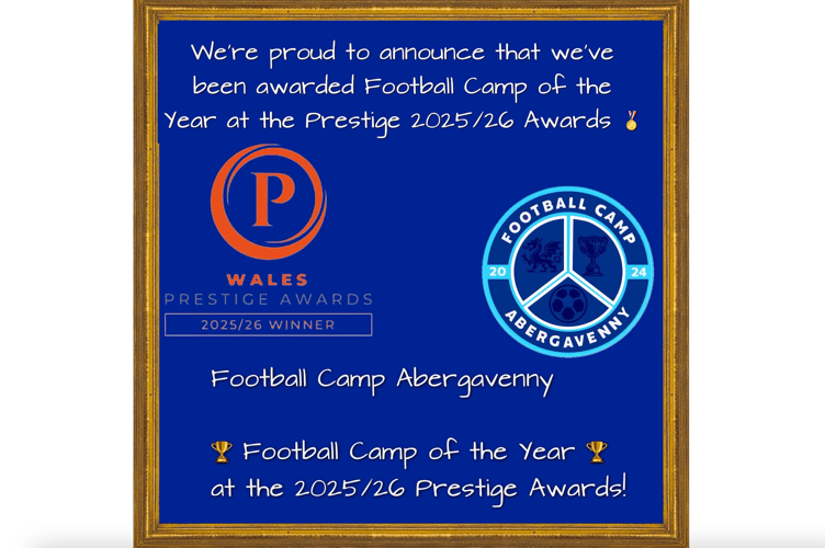Football Camp Abergavenny has been honoured in the Prestige Wales Awards