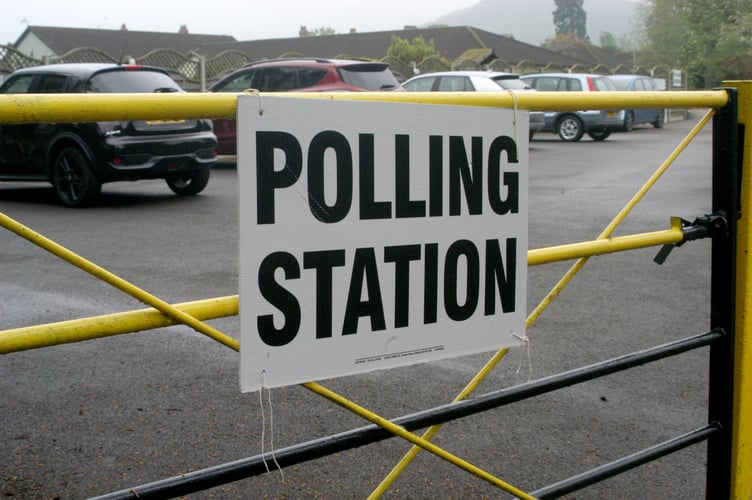 Polling station sign