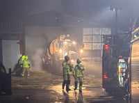 Crick fire crews tackle barn blaze