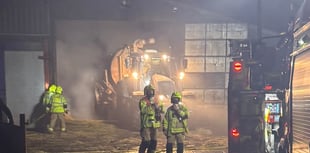 Crick fire crews tackle barn blaze