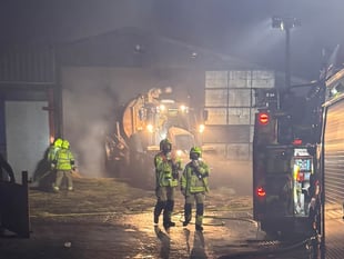 Crick fire crews tackle barn blaze