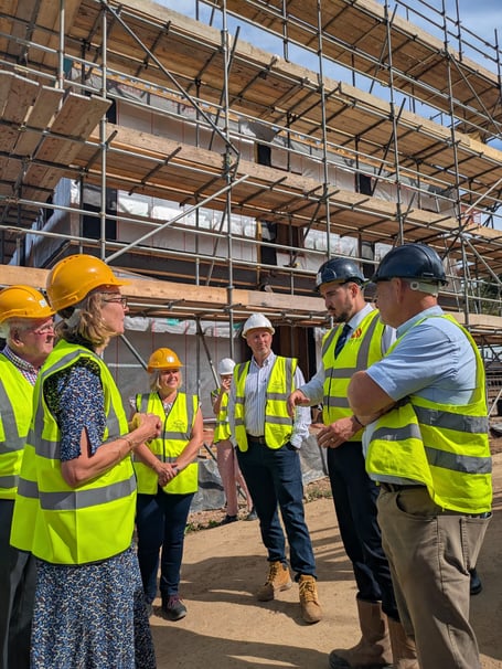 Catherine Fookes with Monmouth Housing Associate on a Building Site visit