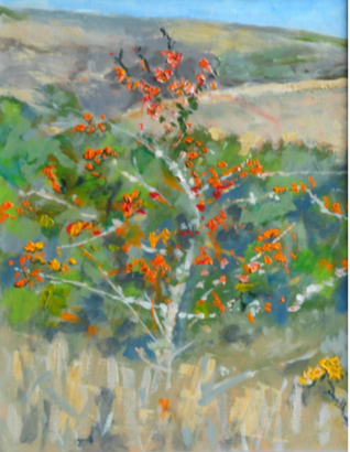 One of Tony Tribe's paintings of the Blaenavon landscape