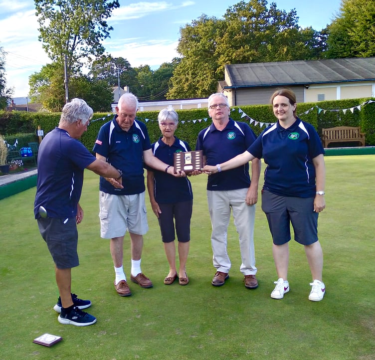 The Gilwern Bowling Club Founders' Day winners receive the trophy