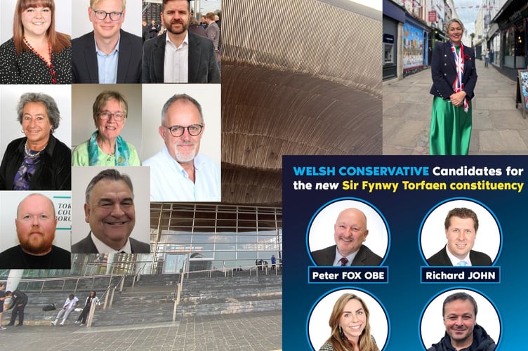 Senedd candidates Sir Fynwy Torfaen 2026
