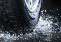 A40 covered in surface water after downpours