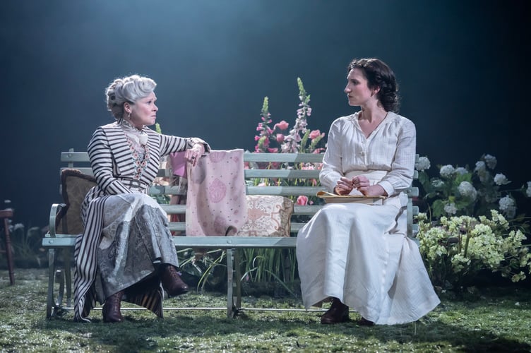 Mrs. Warrenâs Profession , at the Garrick Theatre, London, Director: Dominic Cooke
Designer: Chloe Lamford
Imelda Staunton as Mrs. Kitty Warren
Bessie Carter as Vivie Warren
Credit: Johan Persson/