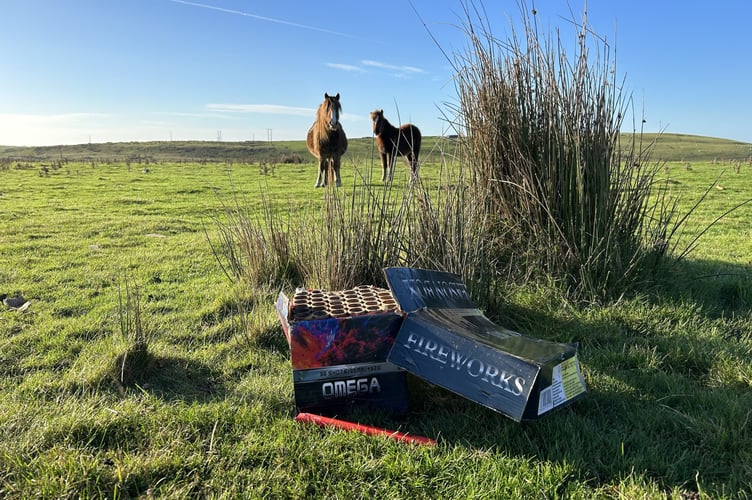 Used fireworks on Welsh common