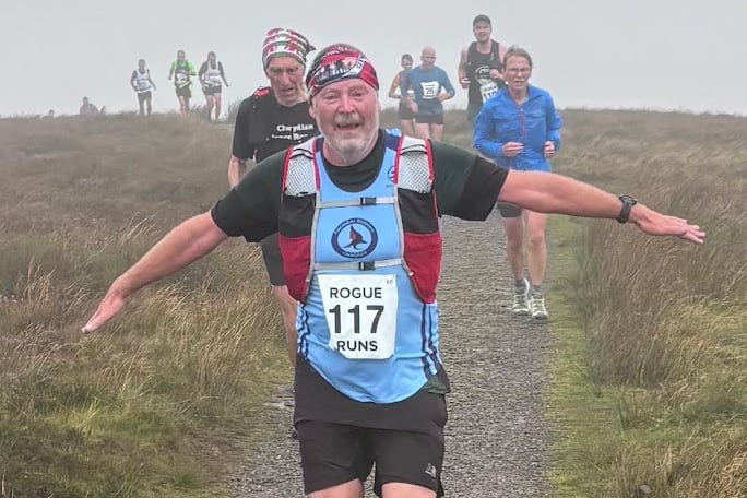 Flying to the top of the Waun Fach summit