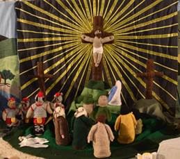 The Crucifixion display at United Reform Church Abergavenny