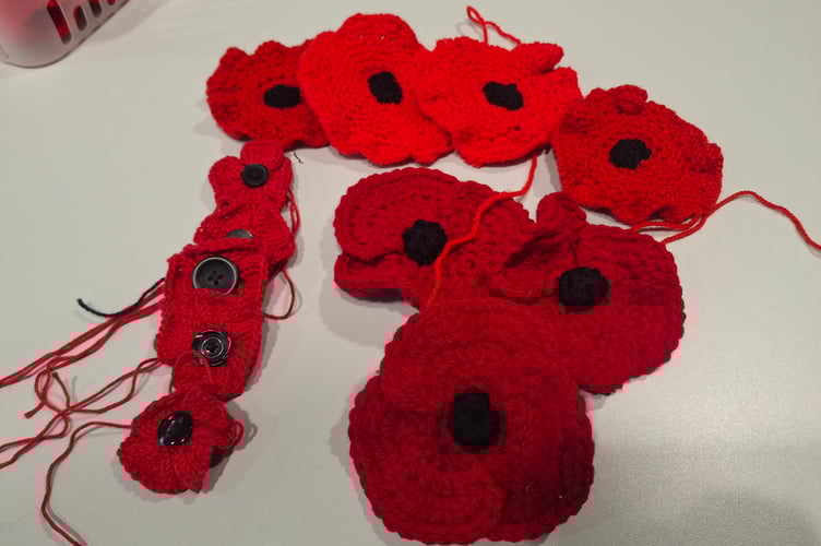 Poppies ready for remembrance day Abergavenny