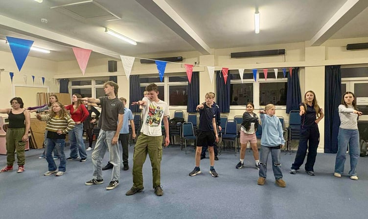 The Mayhem cast rehearse for their production of Grease