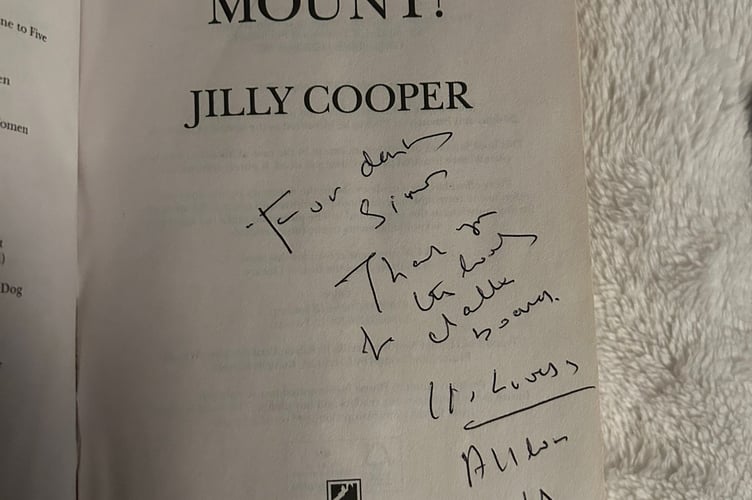 Signed book by Jilly Cooper