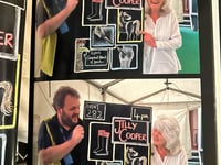 The chalkboard designed by a local man for Jilly Cooper