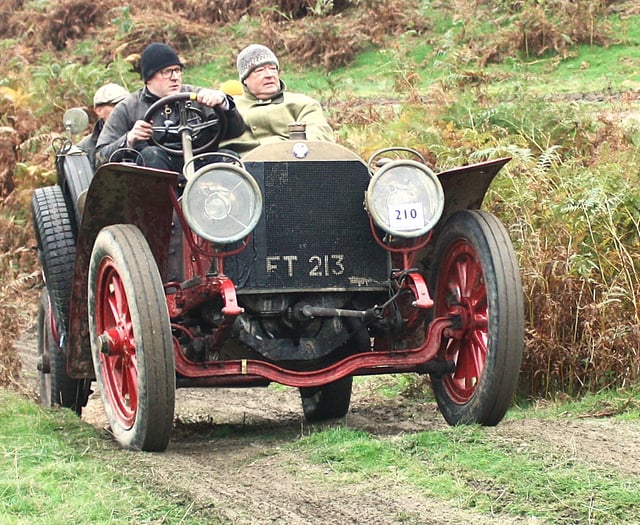 Vintage wheels roar across rural trails