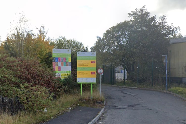 The entrance to Blaenau Gwent council's New Vale Household Waste and Recycling Centre in Ebbw Vale. From Google Streeview.